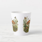 幻想的な森のカエルとキノコのマグカップ | カントリーライフ カフェラテマグ (正面)