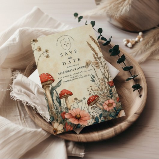 幻想的な森のキノコの結婚式 セーブザデート