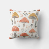幻想的な森のキノコ模様のクッションカバー クッション (裏面)