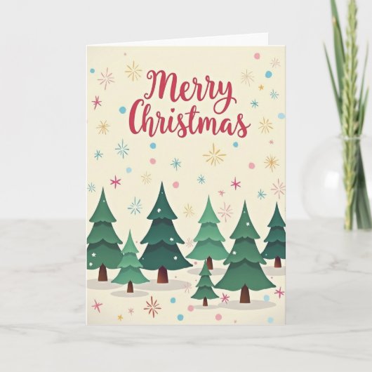 幻想的な森のクリスマスカード カード (正面)
