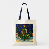 幻想的な森のクリスマスクロワゾネ アート トートバッグ (裏面)