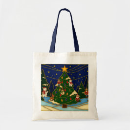 幻想的な森のクリスマスクロワゾネ アート トートバッグ
