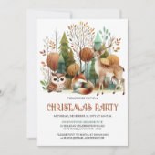 幻想的な森のクリスマス ホリデーパーティー 招待状 (正面)