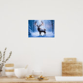 幻想的な森のトナカイのポスター ポスター (キッチン)