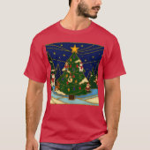 幻想的な森の七宝焼クリスマスクラシックデザイン Tシャツ (正面)