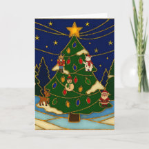 幻想的な森の七宝焼クリスマスクラシック