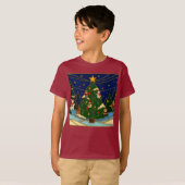 幻想的な森の七宝焼クリスマスクラシック Tシャツ (正面フル)