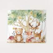 幻想的な森の動物の背景 タペストリー (正面(横))