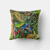 幻想的な森の動物アート クッション (裏面)