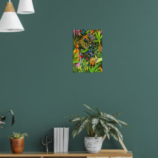 幻想的な森の動物アート ポスター