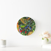 幻想的な森の動物アート ラウンド壁時計 (ホーム)