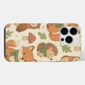 幻想的な森の動物パターン iPhoneケース (裏面横)