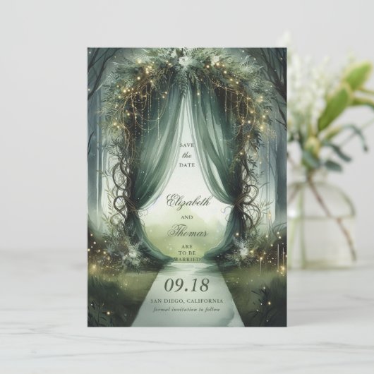 幻想的な森の夢のおとぎ話結婚の写真 セーブザデート (スタンド正面)