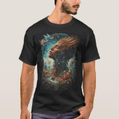 幻想的な森の女王 超現実的ファンタジーアート Tシャツ (正面)