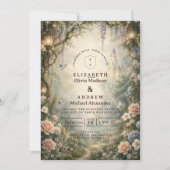 幻想的な森の妖精の結婚式 招待状 (正面)