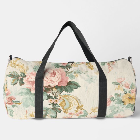 幻想的な森の花開く ダッフルバッグ (正面)