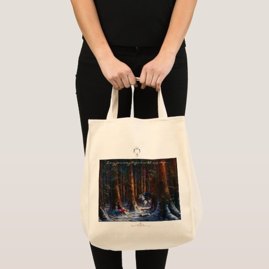 幻想的な森の風景アートで始まる冒険 トートバッグ (正面(商品))