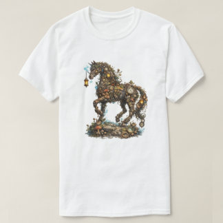 幻想的な森の馬イラスト | ファンタジー自然 Tシャツ