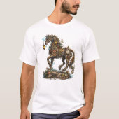 幻想的な森の馬イラスト | ファンタジー自然 Tシャツ (正面)