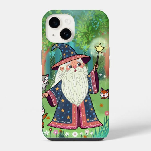 幻想的な森の魔法使いソフトケース iPhoneケース (裏面)