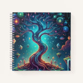 "幻想的な森 – 架空の旅" ノートブック (正面)