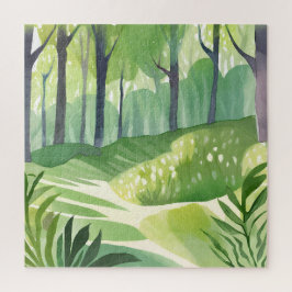 幻想的な森|水彩画の森林の風景 ジグソーパズル