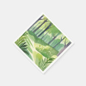 幻想的な森｜水彩画の森林の風景 スタンダードカクテルナプキン (角)
