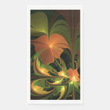 幻想的な植物の抽象的なグリーンサビ色ブラウンのフラクタル