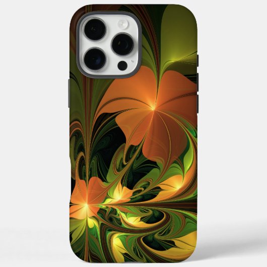 幻想的な植物の抽象的なグリーンサビ色ブラウンのフラクタル Case-Mate iPhoneケース (裏面)