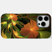 幻想的な植物の抽象的なグリーンサビ色ブラウンのフラクタル Case-Mate iPhoneケース (裏面 (横))