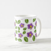 幻想的な植物の花柄ガーデン風デザイン コーヒーマグカップ (正面右)