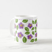 幻想的な植物の花柄ガーデン風デザイン コーヒーマグカップ (正面左)