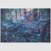 幻想的な樹々と蝶の森のデコパージュ 薄葉紙 (正面)