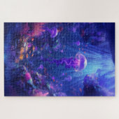 幻想的な水中クラゲのシーン ジグソーパズル (横)