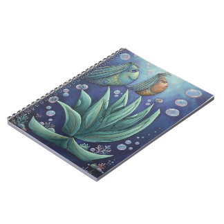 幻想的な水中ファンタジーの魚 スパイラルノート ノートブック