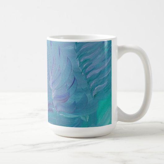 幻想的な水中世界ユニークカラフル抽象芸術 コーヒーマグカップ (右)