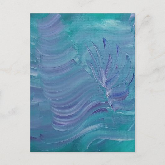 幻想的な水中世界ユニークカラフル抽象芸術 ポストカード (正面)