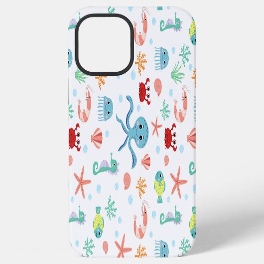 幻想的な水中海の生き物 iPhoneケース (裏面)