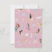 幻想的な水彩の人魚の誕生日パーティー サンキューカード (裏面)