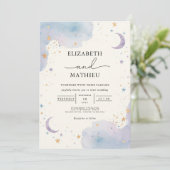幻想的な水彩の夢の結婚式 招待状 (スタンド正面)