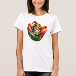 幻想的な水彩の庭のノーム  Tシャツ