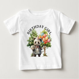 幻想的な水彩の森のバースデー ベビーTシャツ