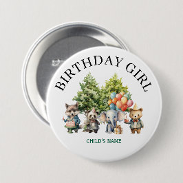 幻想的な水彩の森の誕生日 缶バッジ