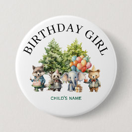 幻想的な水彩の森の誕生日 缶バッジ