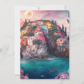 幻想的な水彩イタリアの目的地エンゲージメント 招待状 (裏面)