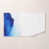 幻想的な水彩インディゴブルー バスタオルセット (ハンドタオル)