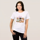 幻想的な水彩イースターキャットの祝祭 トライブレンドTシャツ (正面全面)