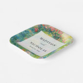 幻想的な水彩ガーデンテーマのウェディング ペーパープレート (傾斜あり)