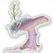 幻想的な水彩キノコ シール (正面)