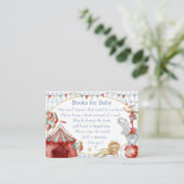 幻想的な水彩サーカス カーニバル ベビーシャワー 本のご依頼 エンクロージャーカード (スタンド正面)